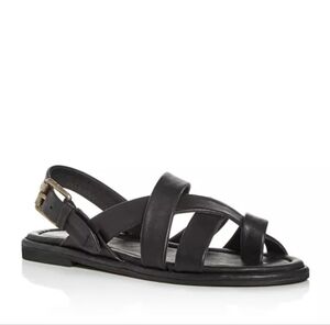 Frye Women's Tait Softy Criss-Cross Strappy Sandals Sz 8 Black Leather SH335